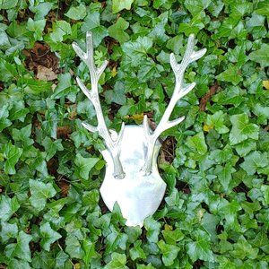 Stainless Steel Faux Deer Wall Hanging Faux Taxidermy Antler Plaque Wall Mount